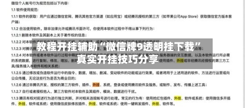 教程开挂辅助“微信牌9透明挂下载”真实开挂技巧分享-第3张图片