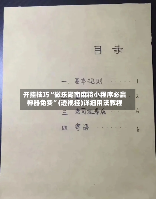 开挂技巧“微乐湖南麻将小程序必赢神器免费	”(透视挂)详细用法教程-第2张图片