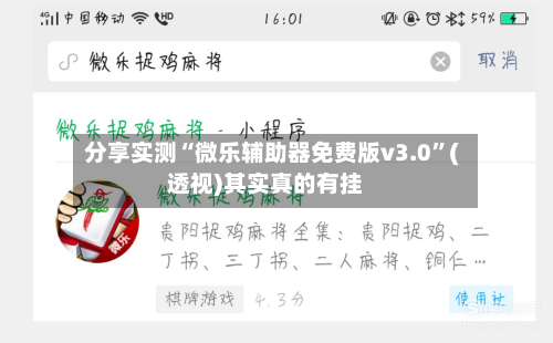 分享实测“微乐辅助器免费版v3.0”(透视)其实真的有挂-第2张图片