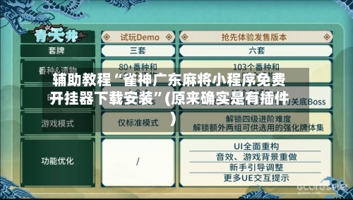 辅助教程“雀神广东麻将小程序免费开挂器下载安装”(原来确实是有插件)-第2张图片