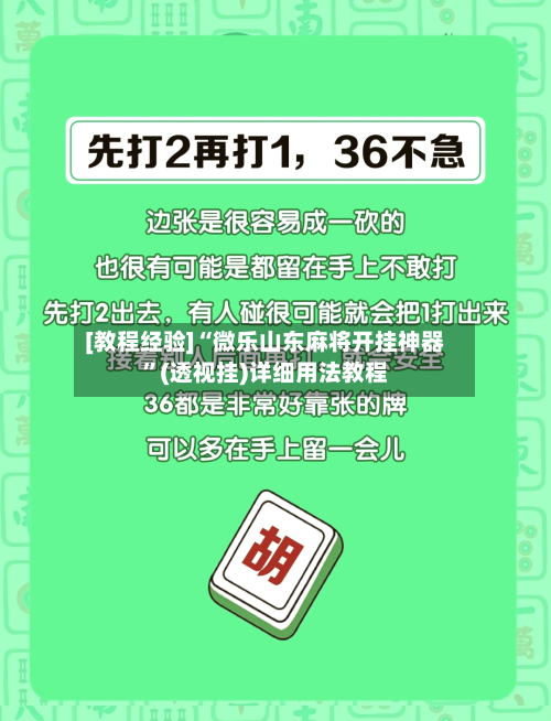 [教程经验]“微乐山东麻将开挂神器”(透视挂)详细用法教程-第3张图片