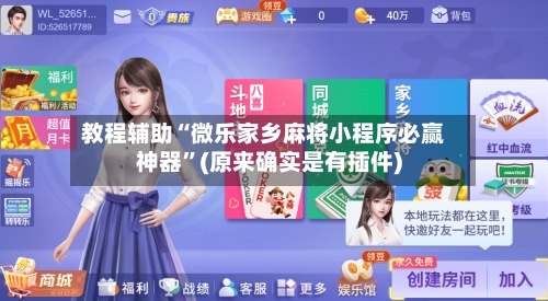 教程辅助“微乐家乡麻将小程序必赢神器	”(原来确实是有插件)-第2张图片