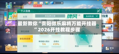 最新教你“贵阳微乐麻将万能开挂器”2026开挂教程步骤-第3张图片