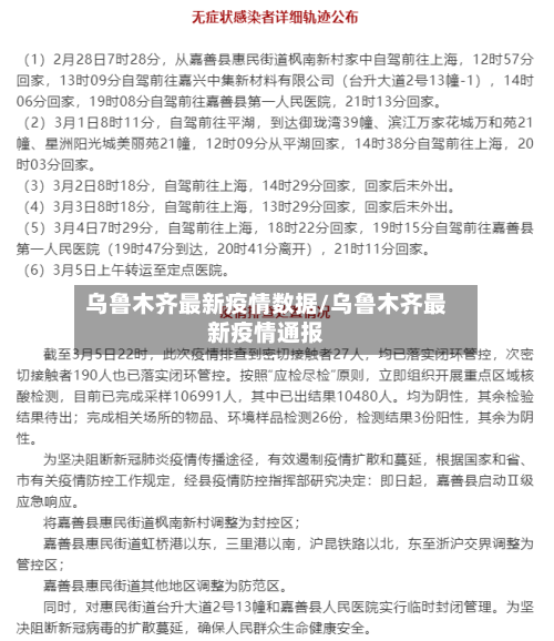 乌鲁木齐最新疫情数据/乌鲁木齐最新疫情通报