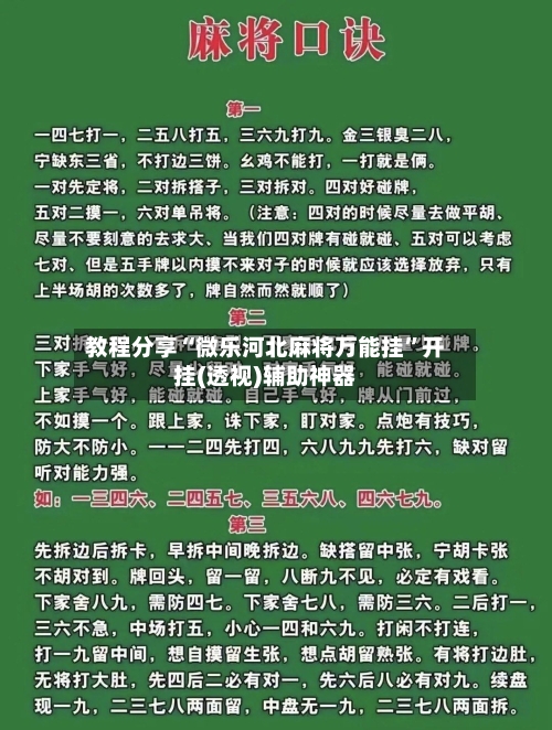教程分享“微乐河北麻将万能挂”开挂(透视)辅助神器-第3张图片