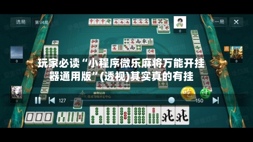 玩家必读“小程序微乐麻将万能开挂器通用版”(透视)其实真的有挂-第3张图片