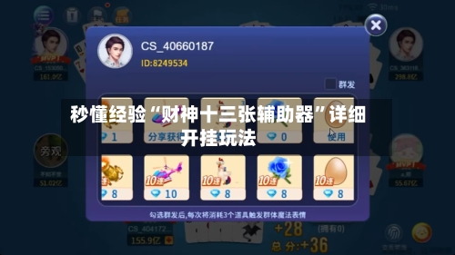 秒懂经验“财神十三张辅助器	”详细开挂玩法-第2张图片