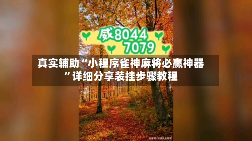 真实辅助“小程序雀神麻将必赢神器	”详细分享装挂步骤教程-第2张图片