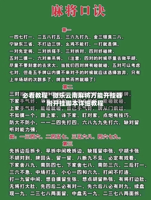 必看教程“微乐云南麻将万能开挂器”附开挂脚本详细教程-第2张图片