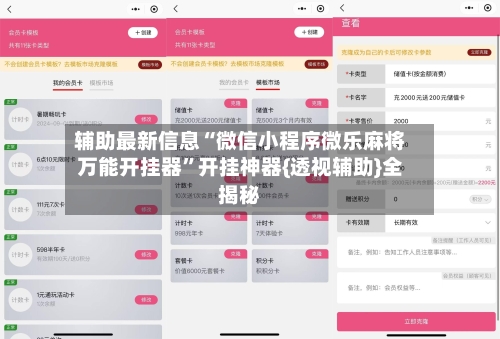 辅助最新信息“微信小程序微乐麻将万能开挂器”开挂神器{透视辅助}全揭秘-第3张图片