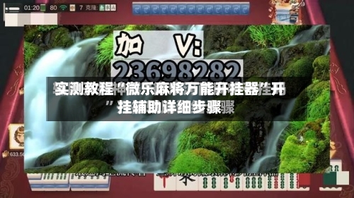 实测教程“微乐麻将万能开挂器”开挂辅助详细步骤-第2张图片