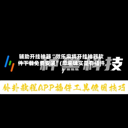 辅助开挂神器“微乐麻将开挂神器软件下载免费安装	”(原来确实是有插件)-第2张图片