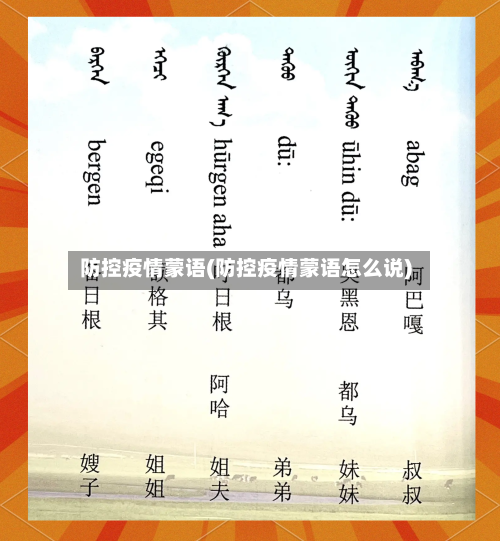 防控疫情蒙语(防控疫情蒙语怎么说)-第2张图片